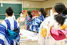 出前授業「浴衣着付け」