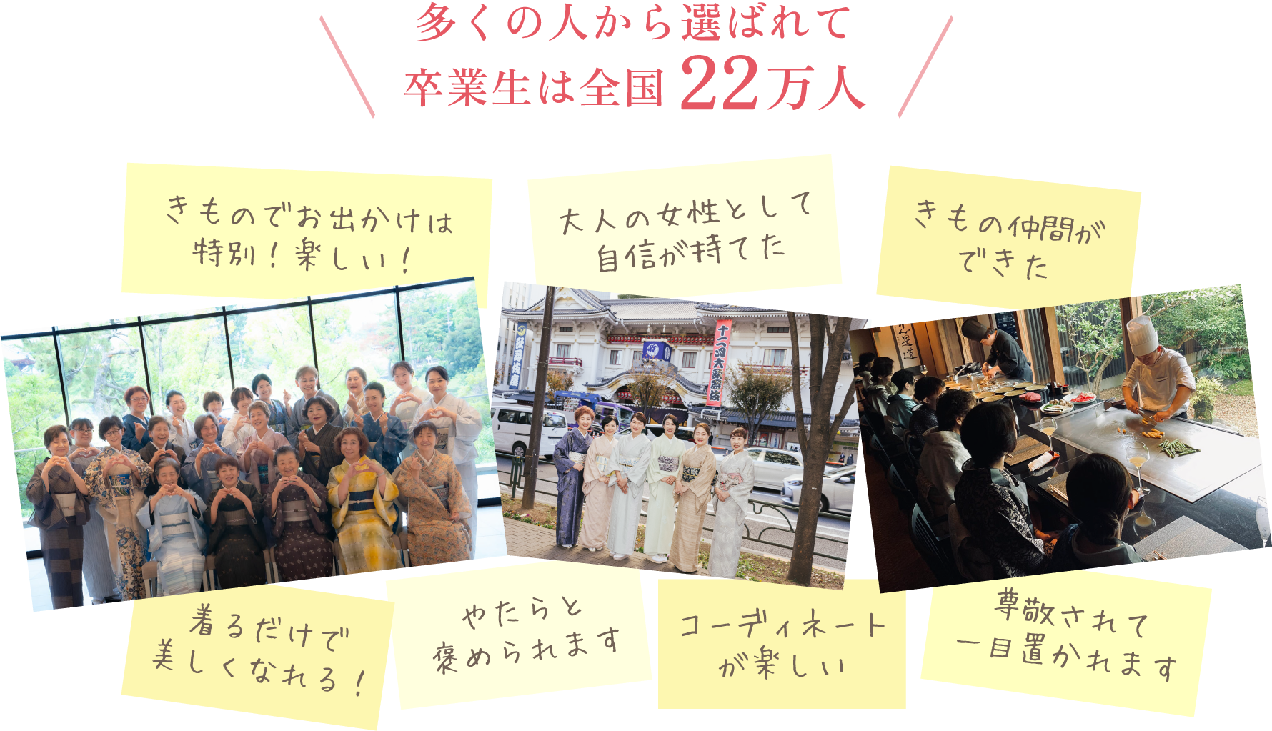 多くの人から選ばれて卒業生は全国22万人